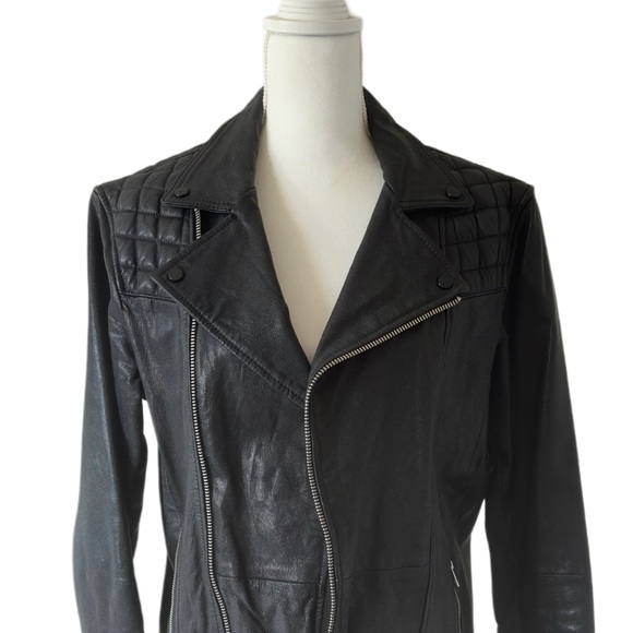 All Saints Black Leather Biker Jacket